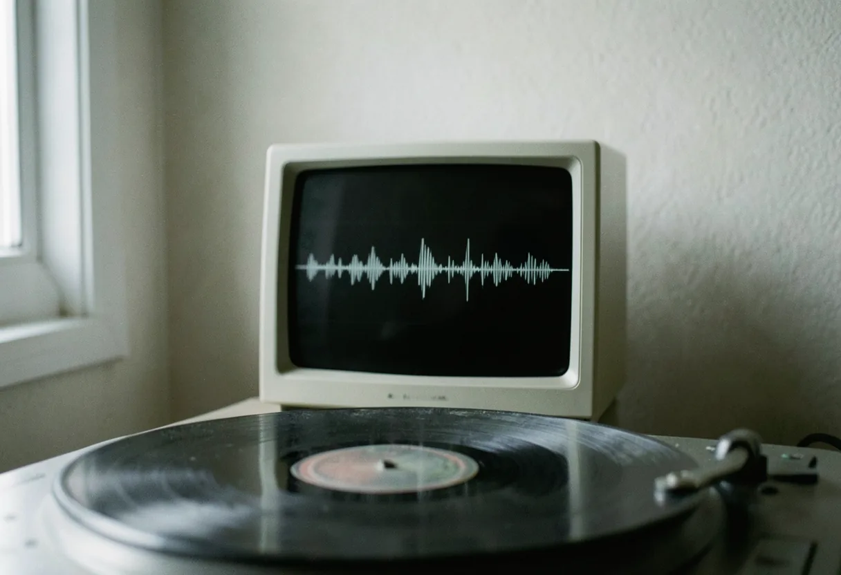 Black background with vintage monitor displaying minimalist design, showcasing why minimalist backgrounds dominate desig